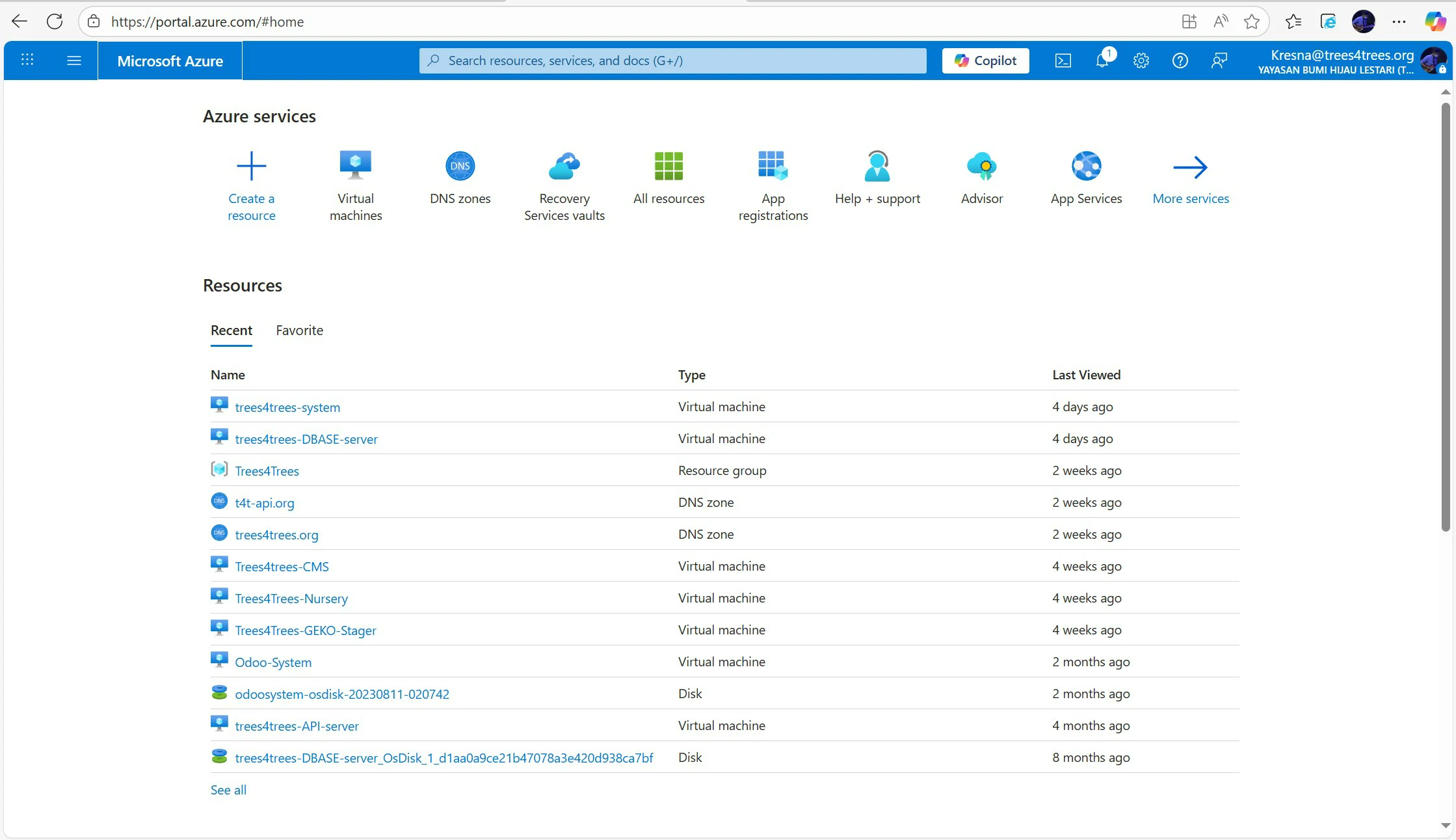 Portfolio sistem server Trees4Trees oleh Kolaborasik Project